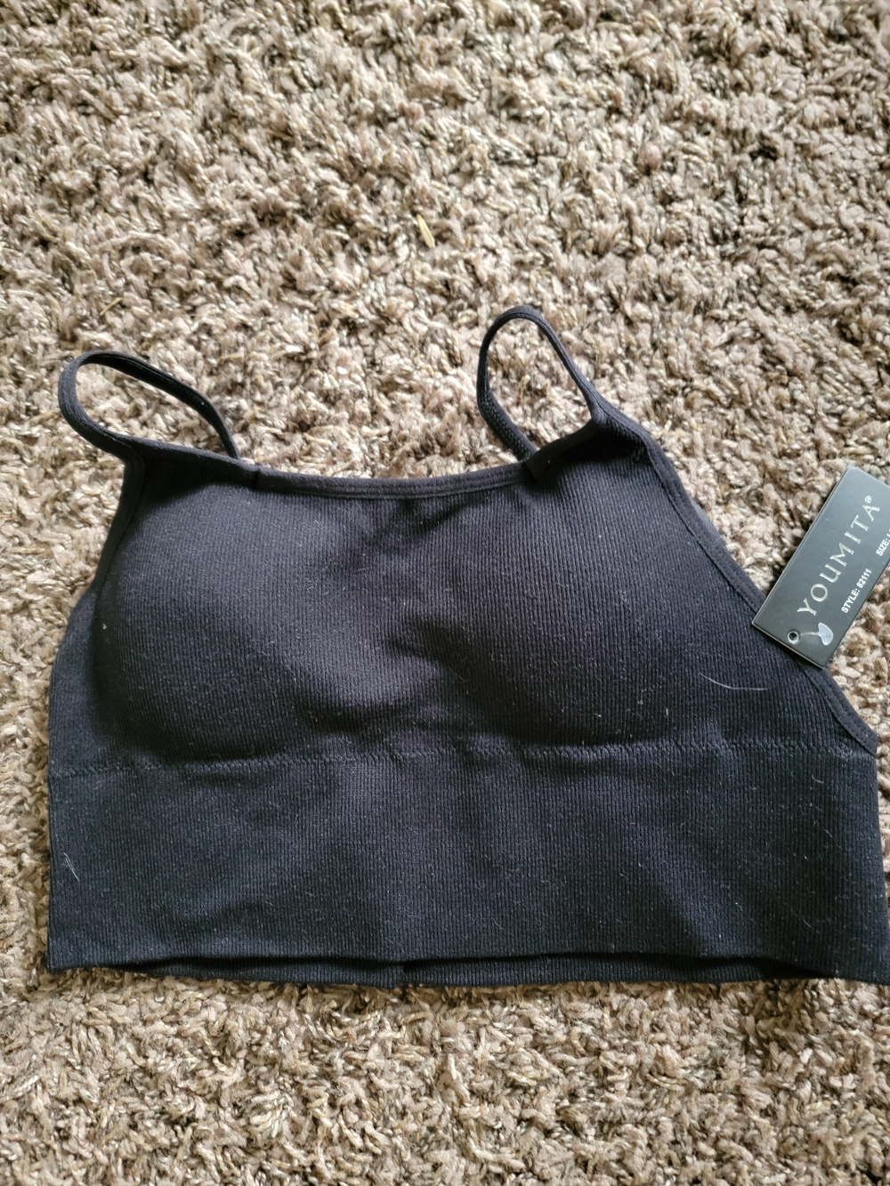 Youmita Black Seamless Cropped Bralette